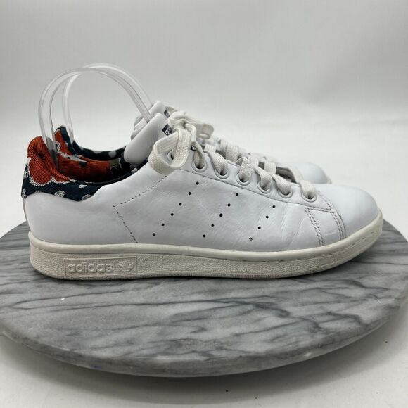 Adidas Womens 7 Stan Smith Tennis Shoe White Low Top Classic Lace Up Sneaker - Picture 2 of 11